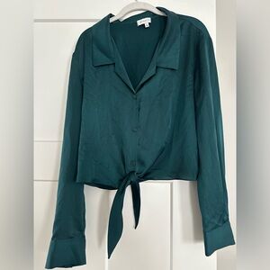 Teal Silky Blouse.